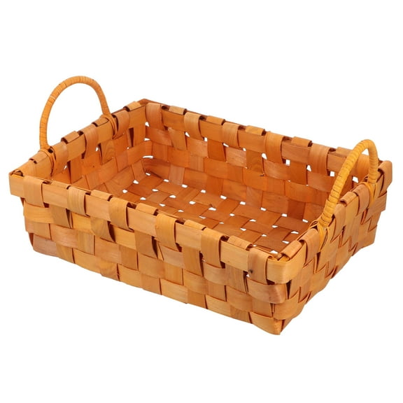 Lid Woven Fruit and Vegetable Basket Weave Fruit Basket 31X22.5X8CM Khaki