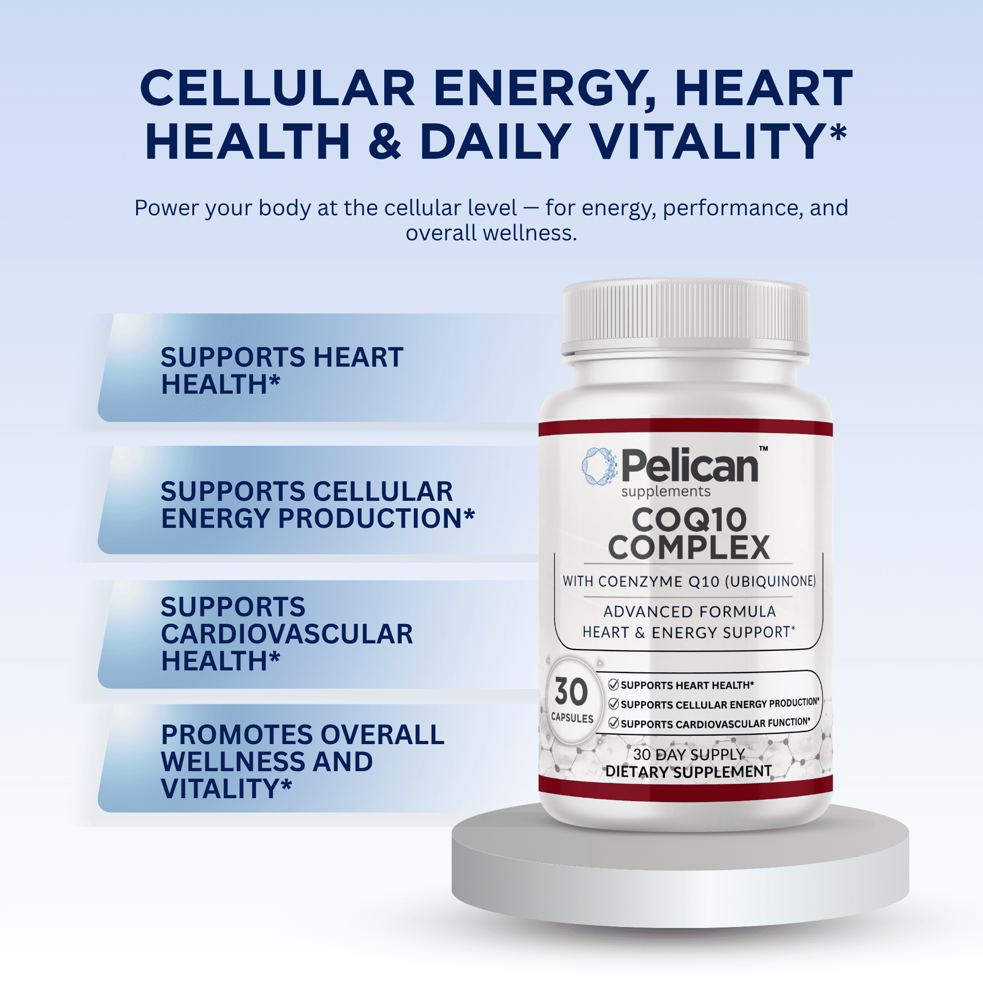 Pelican CoQ10 Complex – Advanced Heart & Energy Support Formula – 30 Capsules