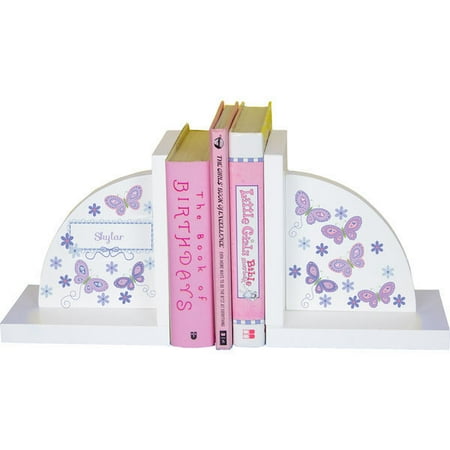 - Personalized Butterflies lavender Childrens Bookends