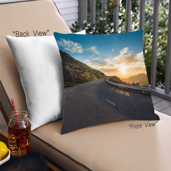 Ahgly Company Transportation Road Outdoor Throw Pillow, 18 inch by 18 inch