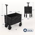 thumbnail image 2 of Alvantor Folding Wagon Cart, 220LBS Heavy Duty Collapsible Utility Cart with All-Terrain Wheels & Brake, Portable Outdoor Wagon for Camping Garden Beach Shopping Grocery, 2 of 7