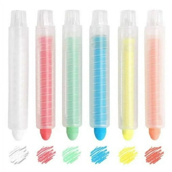 FACEGA 6-12 PCS Dustless Twistable Chalk Non-Toxic Colored Chalk 1.0mm Tip Art Tool for Chalkboard Blackboard Kids Children Drawin