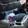 thumbnail image 6 of JSTEL Colorful Palm Leaf 40 oz Tumbler Stainless Steel Water Bottle Vacuum Insulated Cup with Straw Lid & Handle For Travel Car Cup Holder, 6 of 8