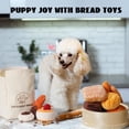 thumbnail image 2 of Nocciola 10 PCS Bread Dog Toy Set with a Grocery Bag, Christmas gift,Cute Crinkle Squeaky Plush Puppy Toys, Hide and Seek Toys for Small to Medium Dogs, 2 of 5