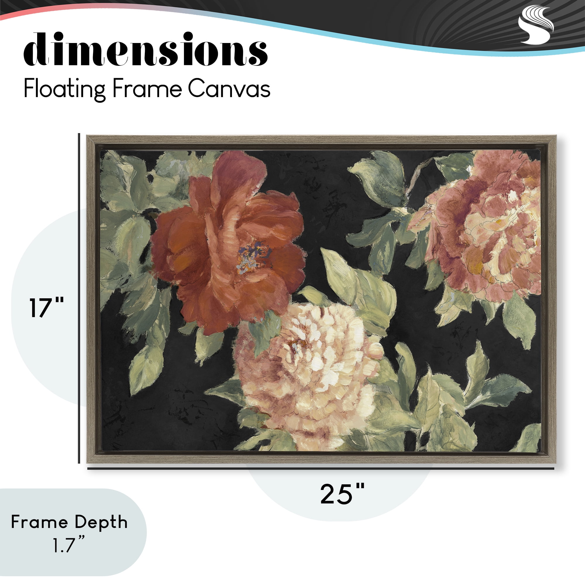 Stupell Industries Beauty of the Red Blossom Brown Framed Floater Canvas Wall Art, design by Lanie Loreth