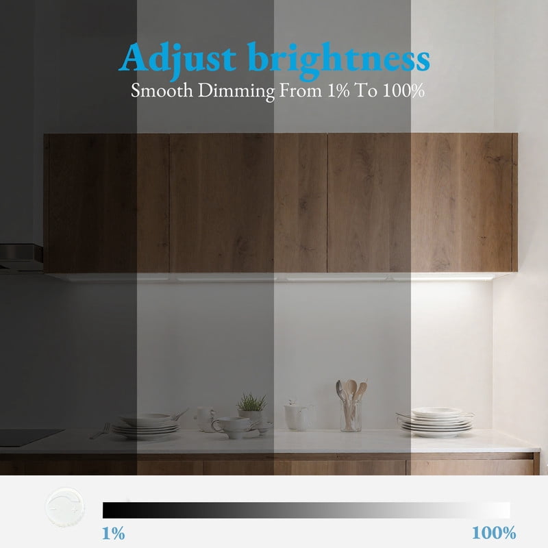 LNC 18 Inch LED Under Cabinet Light,9W,5CCT,900LM,PWM Dimmable,ETL Listed,for Kitchen,Pantry,Closet