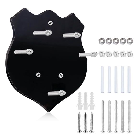 Adjustable Vertical Sword Wall Mount with Hardware, Medieval Acrylic Sword Holder, Multifunctional Decorative Sword Display Stand for Single or Double Axe Weapon Dagger, Black