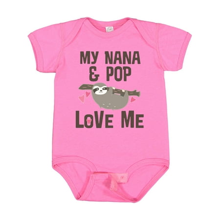 

Inktastic Nana and Pop Love Me Sloth Gift Baby Girl Bodysuit