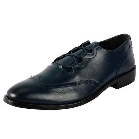 LIBERTYZENO Men Leather Oxford Dress Shoes Formal Shoes  Navy