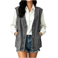 thumbnail image 6 of IUYRTFE Women's Relaxed Fit Denim Vest with Pockets – Button-Front V-Neck Sleeveless Casual Jacket for Spring Fall and Daily Layering, 6 of 9