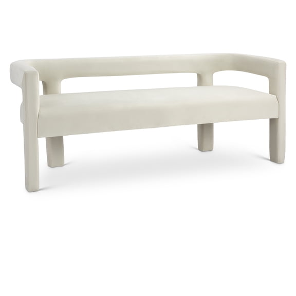 Meridian Furniture Athena Cream Velvet Bench
