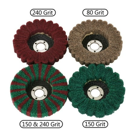 

100mm 4 Inch Nylon Fiber Flap Wheel Disc Polishing Buffing Pad for Grinder 4pcs