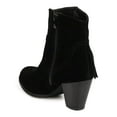 thumbnail image 3 of New Women Refresh Dion-02 Faux Suede Falling Fringe Chunky Heel Riding Bootie, 3 of 5