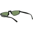 thumbnail image 4 of Geometric Rectangle Sunglasses Raised Nose Bridge Neutral Colored Lens 52mm (Black / Green), 4 of 4