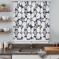thumbnail image 4 of Beige Flower Pattern Sheer Curtains 45" Long, Retro Country Tie-dye Floral Abstract Blue Light Filering Curtains, Breathable Simi Curtain Privacy Drapes for Kitchen Bathroom Small Window Treatment, 4 of 9