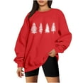 thumbnail image 5 of Women's Christmas Sweatshirts Casual Crew Neck Blouses Top Xmas Holiday Winter Sweater Fashion Christmas Printed Long Sleeve Shirts Pullover, 5 of 8