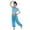 Sky Blue, variant on Kids Arabian Belly Dance Costume Set Puff Sleeve Crop Top and Flowy Chiffon Harem Pants Outfits for Stage Performances (2-3T,Sky Blue)