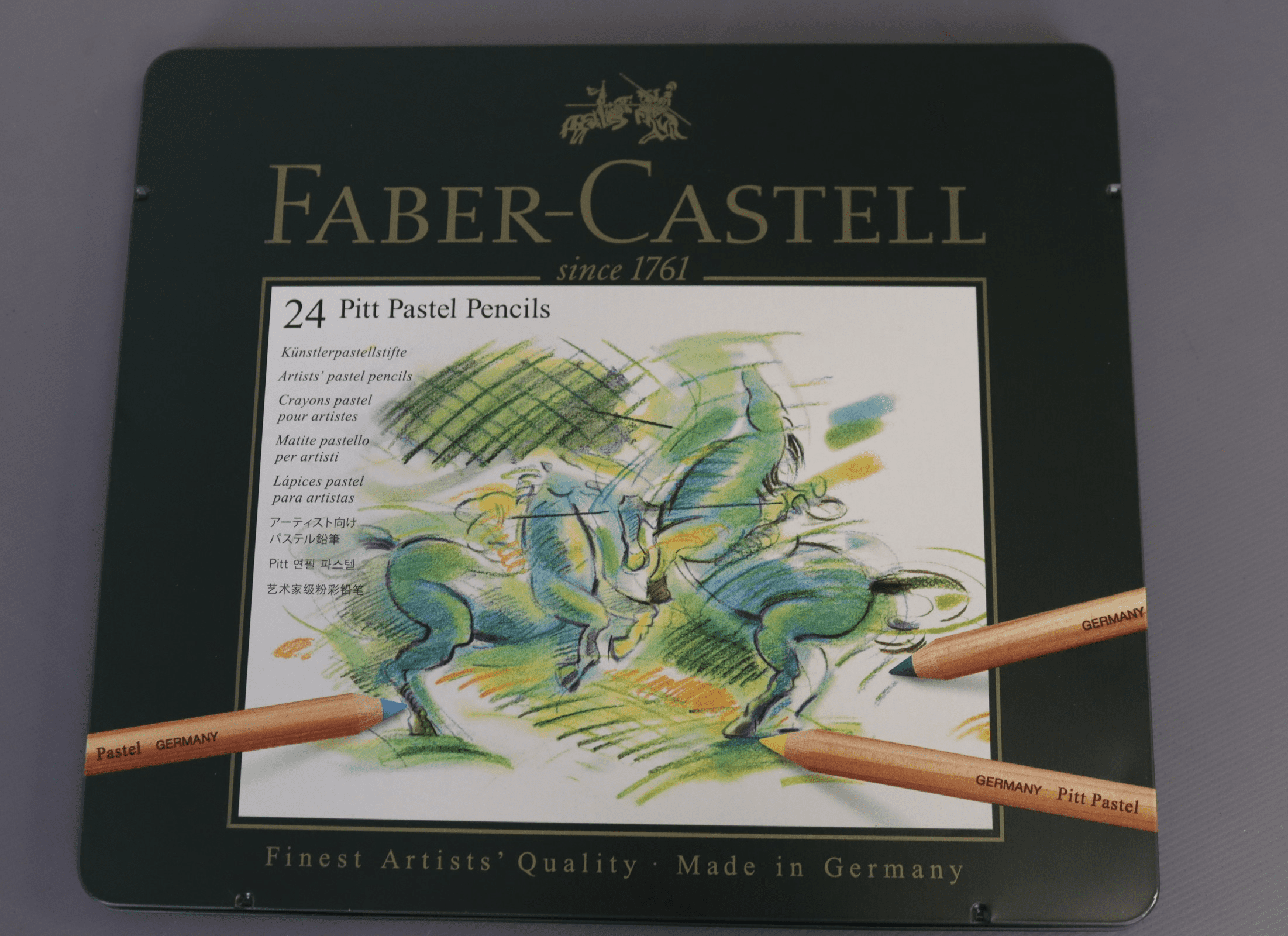 Faber-Castell Pitt Pastel Pencil Set - Set of 24, Tin Box, Assorted Colors
