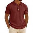 thumbnail image 3 of Luvrsol Plus Size Men's Solid Short Sleeve Collared Button-Down Casual Shirt, S-4XL, 3 of 9