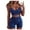 00 # Blue, variant on REORIAFEE Women's Summer Outfits Sets 2023 Trendy Lounge Sets Yoga Set Women Sleeveless 2 Piece Set Casual Short Pants Casual Yoga Outfit Sportswear Blue L