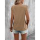 thumbnail image 5 of Top de manga de pétalo para mujer, camiseta informal con cuello en V, color liso, elegante, holgada, camiseta básica de verano, color caqui XXL, 5 of 7