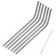 thumbnail image 1 of Juego de 6 pajitas de acero inoxidable, pajitas de Metal reutilizables para vasos, tazas, bebidas frías,, 1 of 5