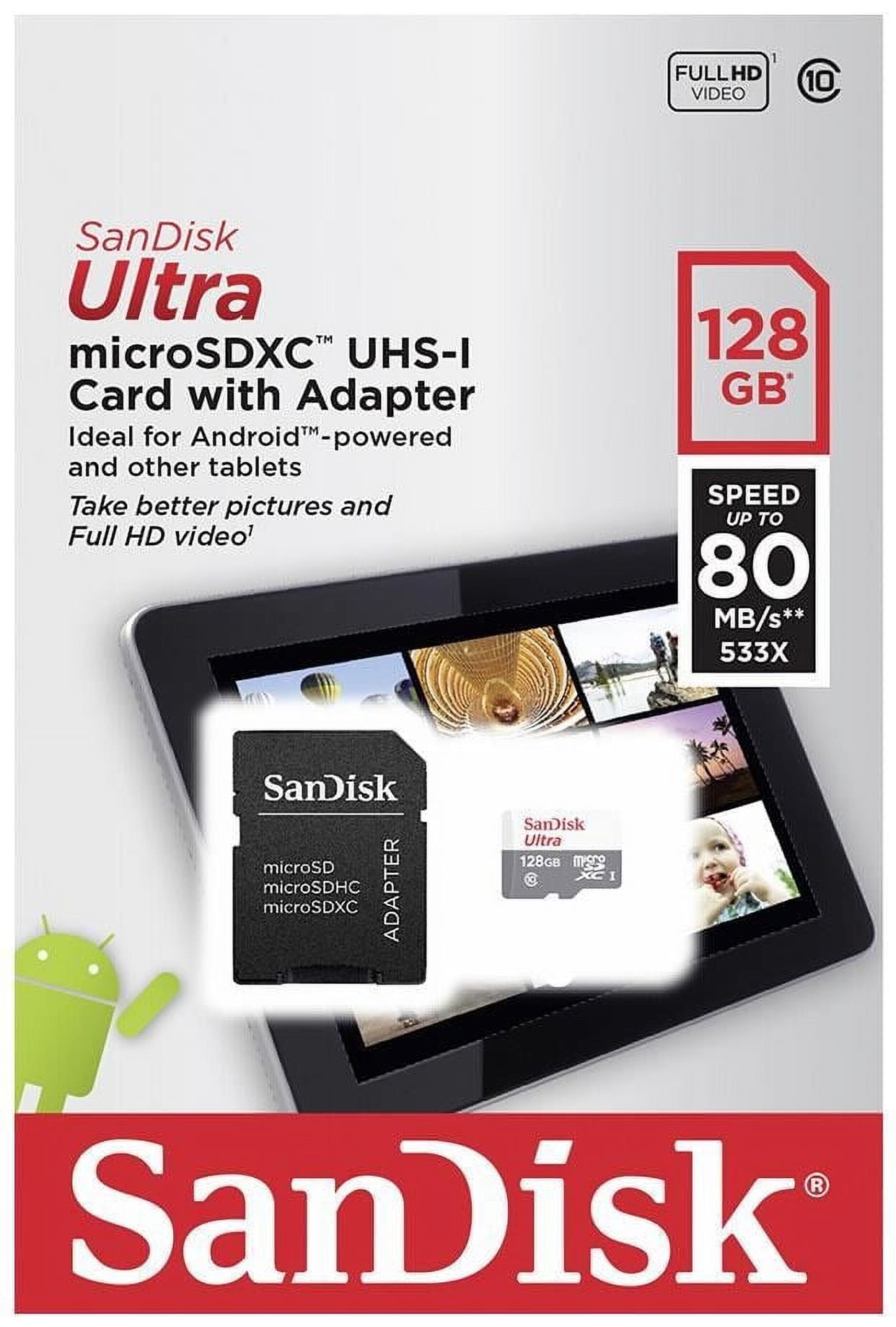 Sandisk Ultra 128GB MicroSDXC UHS Class 10 Memory Card with