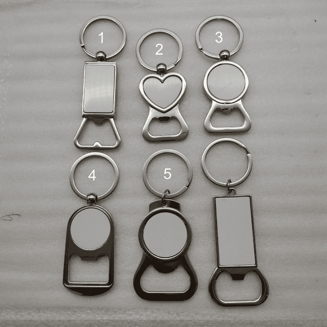 Llavero abridor de botellas de metal, llavero de transferencia térmica, llavero de sublimación, material en blanco, consumibles de bricolaje, cerradura