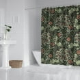 thumbnail image 3 of Extra Long Boho Shower Curtain 72x84 Inches - Vintage Floral & Tropical Leaves Pattern, Waterproof Bohemian Bathroom Decor with 12 Hooks, Tribal Rustic Style, 3 of 5