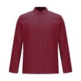 thumbnail image 2 of Zylanna Men's Formal Dress Shirts, Long Sleeve Solid Business Button Turn Down Collar Shirts Red Size 2XL, 2 of 5