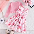 thumbnail image 5 of Tiijoy Girls Outfits Bow Floral Sleeveless Dress with Ruffle Cardigan Jacket, Sizes 2-8, 5 of 8