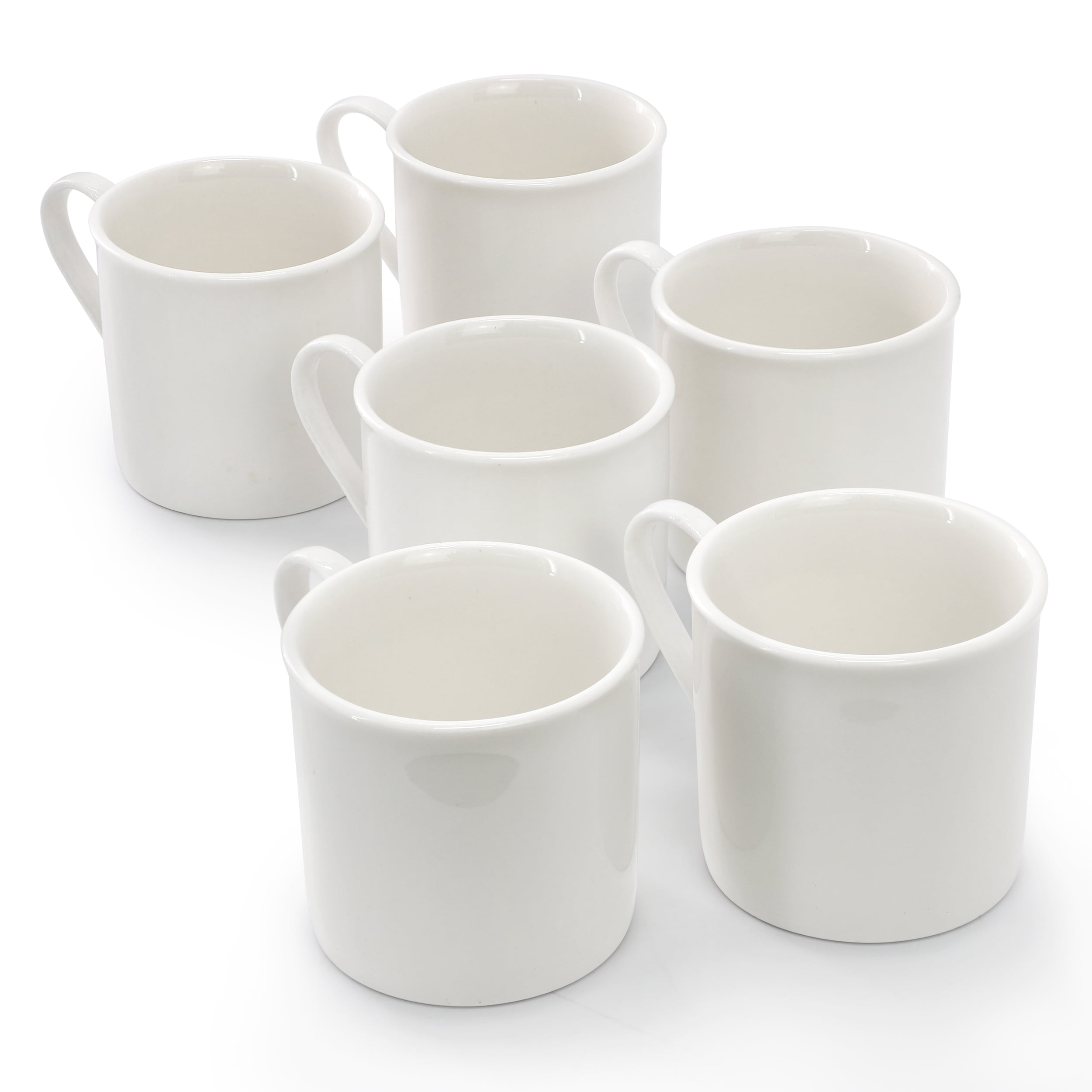 Elama Aspin 12 Piece 2.5 Ounce Porcelain Espresso Cup Set in White with Saucers