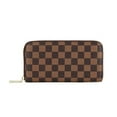 Coolmade Women’s Checkered Zip Around Wallet and Phone Clutch RFID