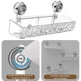 thumbnail image 4 of ¡Campaña con descuento!Estante de almacenamiento transparente montado en la pared sin taladrar, cesta de baño triangular y rectangular desmontable montada en la pared., 4 of 8