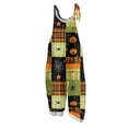 thumbnail image 2 of Stralyhd Halloween Women's Jumpsuits Halloween Party Scoop Neck Jumpsuit Festival Gathering Jumpsuits with Pockets Scary Pumpkin Pattern Wide Leg Trousers Green 3XL, 2 of 7