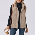 thumbnail image 6 of cocolona Womens Winter Vest Sleeveless Zipper Stand-up Collar Puffer Vest Lightweight Casual Quilted Jacket Coats with Pocket, 6 of 7