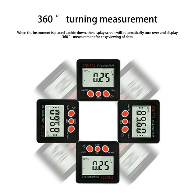 Precise Digital Inclinometer Protractor IP54 Waterproof Level Angle Finders Measurement Electronic Measuring Tool Home Work Green Light