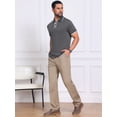 thumbnail image 5 of DARING DIVA Men's Contrast Trim Short Sleeve Button Closure Polo Shirts S Dark Gray, 5 of 7