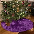 thumbnail image 6 of Deago 35 Inch Purple Sequin Christmas Tree Skirt Embroidered Glitter Personalized Sparkle Polyester Xmas Tree Skirt Mat for Halloween Christmas Tree Decorations, 6 of 8