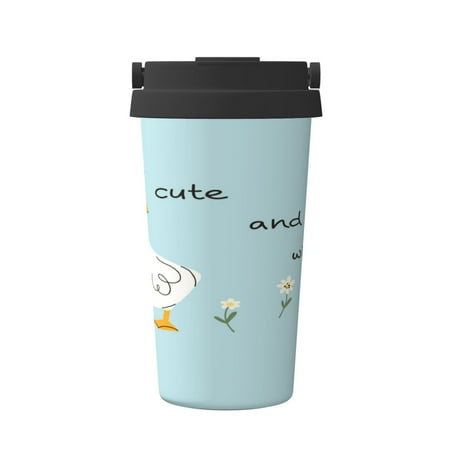 

Zeuib funny goose Print Stainless Steel Vacuum Insulated Coffee Travel Mug Insulated Coffee Mug Travel Mug with Lid Thermal Cup for Outdoor