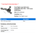 thumbnail image 2 of Front Right Lower Ball Joint - Compatible with 1993 - 1997 Lexus GS300 Base - TrueDrive, 2 of 2