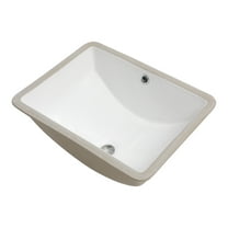 18.5"x14" White Ceramic Rectangular Undermount Bathroom Sink with Overflow
