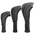 thumbnail image 2 of 3Pcs/Set Golf Club head cover Set Golf Club Headcovers Set Long Neck Mesh Black, 2 of 8