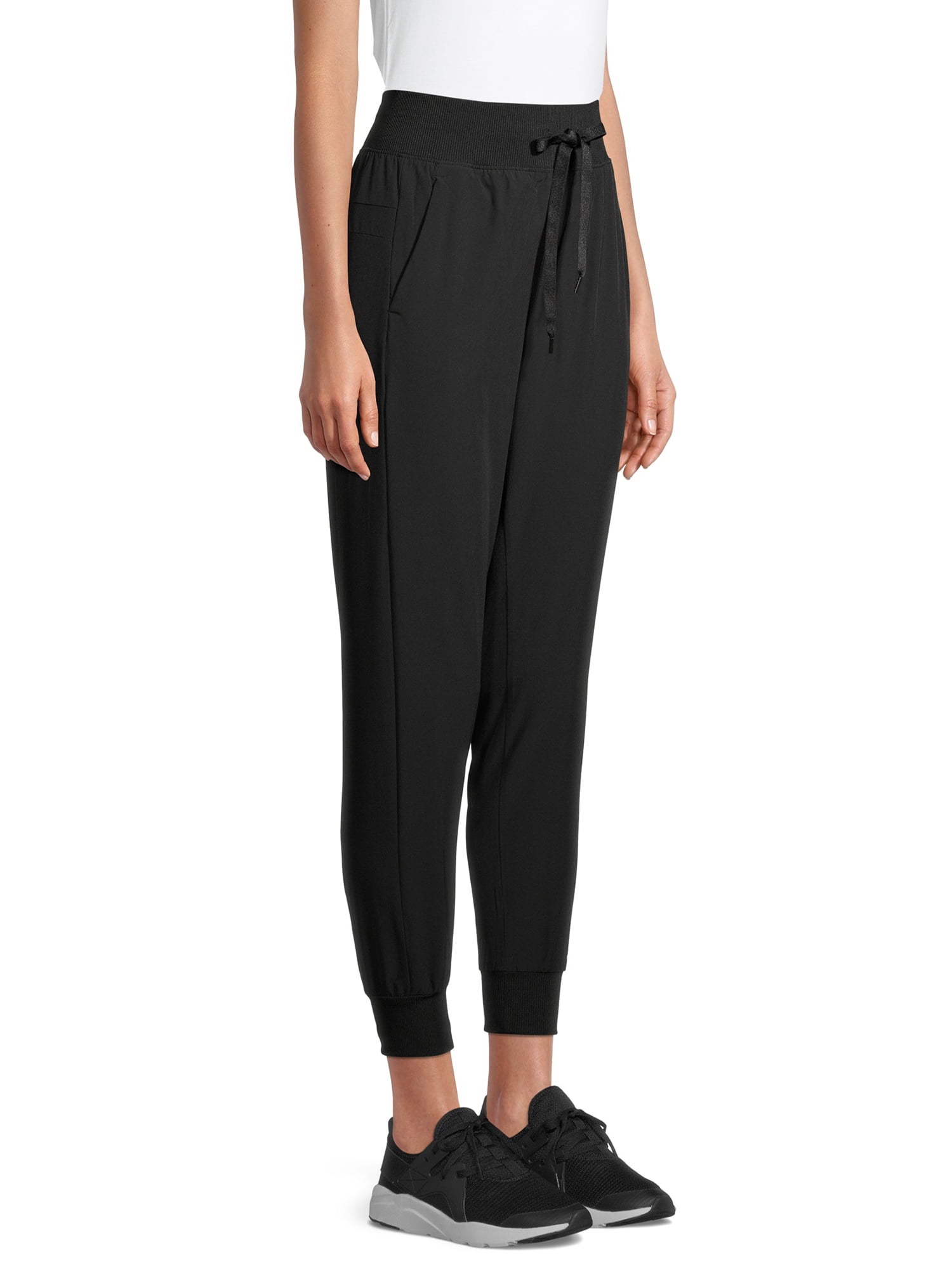 Apana Women's Athleisure Stretch Woven Joggers Pant with Ribbed Cuffs 