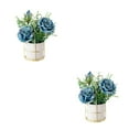 thumbnail image 4 of mmirethe Fake Peony Silk Hydrangea Flower Realistic Appearance Artificial Flowers With Vase Simulation Flower Set Low Maintenance rose blue 2Set, 4 of 6