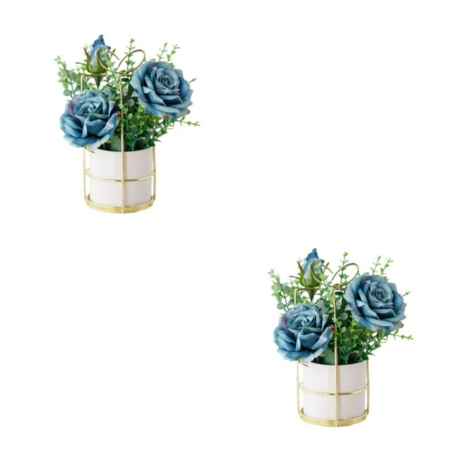 ZheElen Simulation Flower Set Stunning Floral Display With Minimal Effort Wide Range rose blue 2Set