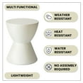 thumbnail image 5 of LeisureMod Side Table Hourglass Design with Fiberstone Tabletop and Pedestal Base Modern Accent Table for Outdoor Indoor Loft Series in Moss Grey, 5 of 11