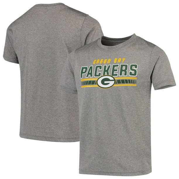 Youth Heathered Gray Green Bay Packers Wordmark Logo T Shirt Walmart Com Walmart Com