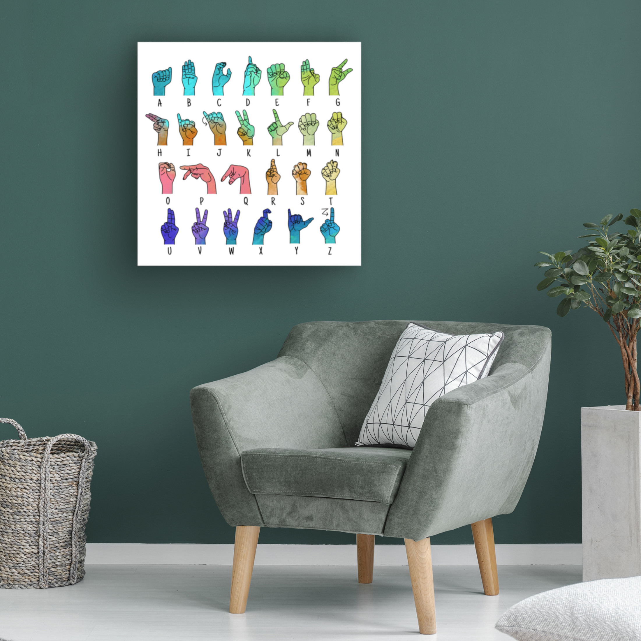 Canvas Wall Art - Jean Plout 'Kids Rock C' Wall Art for Living Room, Bedroom, or Office Décor by Trademark Fine Art - 14 x 14 Inches