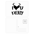thumbnail image 1 of I Love You Deerly Quote Style Postcard Set Birthday Mailing Thanks Greeting Card, 1 of 3